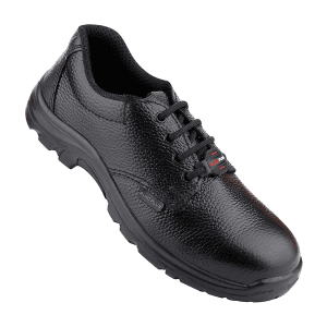Alko Plus Low Ankle Buff Leather Safety Shoe with PU Single Density Sole - Steel Toe (Black), APS 1151