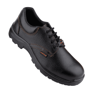Alko Plus Low Ankle Buff Leather Safety Shoe with PU Single Density Sole - Steel Toe (Black), APS 1051