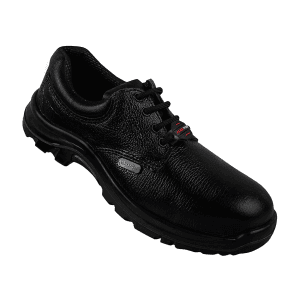 Alko Plus Low Ankle Buff Leather Safety Shoe with PU Single Density Sole - Steel Toe (Black), APS 1052