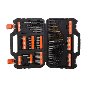 Black+Decker Metal,Wood, Masonary Drill Machine Bits & Screwdriver Bit Accessories (Pack of 109 Pcs), A7200