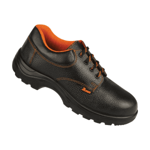 Paragon Buff Split Leather Giant Safety Shoe 738 - Metal Toe (Black & Orange), PU0738TP