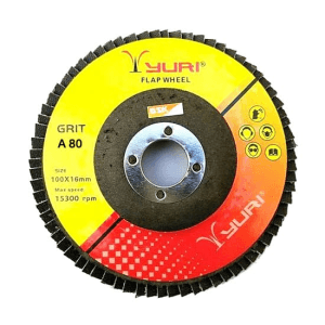 Yuri 100 mm x 16 mm / 80 Grit Flap Discs (Pack of 20 Pcs)