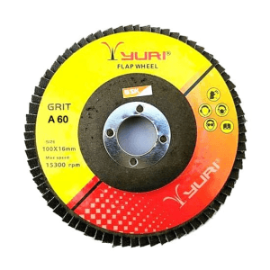 Yuri 100 mm x 16 mm / 60 Grit Flap Discs (Pack of 20 Pcs)