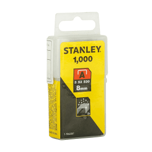 Stanley 8 mm 5/6 Inch Light Duty Staples A-Type (Pack of 1000 Pcs), 1-TRA205T