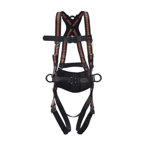 Black+Decker Full Body Harness With Ansi Certificaton Having 1 Back D-Ring, 1 Front Chest D-Ring & 2 Side D-Rings With Padded Waist Belt, BXFP0602IN