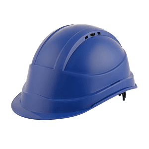 Black+Decker Industrial Safety Helmet With Plastic Suspension & Ratchet Type Adjustment With Chin Strap (Blue), BXHP0221IN