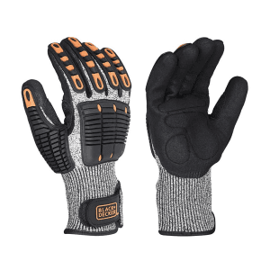 Black+Decker Grey Supported Hand Gloves, BXPG0366IN