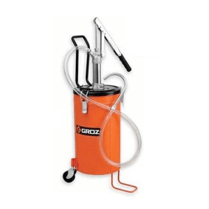 Groz 16 Ltr Portable Bucket Oil Pump With Wheel & Variable Handle Setting, V16W