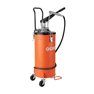 Groz 15 Kg Hand Operated Bucket Grease Pump With Wheels & Variable Handle Setting, VGP/15