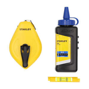 Stanley 30 Mtr 1:1 Chalk Reel Kit with Blue Chalk & Line Level, STHT47113-0