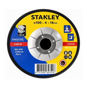 Stanley 100 x 4 x 16 mm Metal Grinding Wheel, STA100416-IN