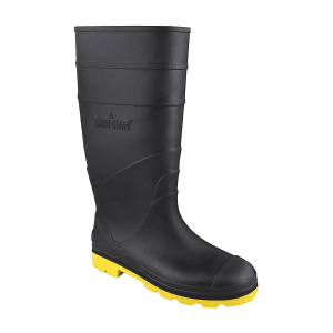 Alko Plus 15 inch PVC Gumboot with Cotton Lining & without Steel Toe (Black & Yellow), APS G2