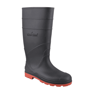 Alko Plus 15 inch PVC Gumboot with Cotton Lining & Steel Toe (Black & Red), APS G5