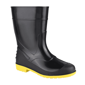 Alko Plus 11 inch PVC Gumboot without Cotton Lining & Steel Toe (Black & Yellow), APS G11