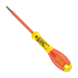 Stanley PH0 x 75 mm Blade Length Fatmax Insulated Screwdriver (VDE), 0-65-414