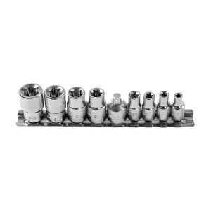 Hogert 9 Pcs 1/4 & 3/8 Inch Sq. Drive Torx Bit Socket Set, HT1A884