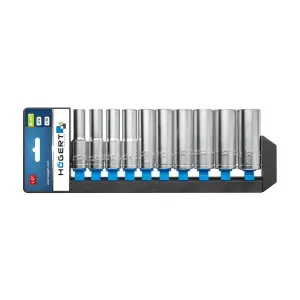 Hogert 10 Pcs 1/2 Inch Sq. Drive Deep Socket Set, HT1A888