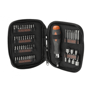 Black & Decker 56 Pc Magnetic Screw Driving Kit with Ratchet For DIY Use Set, A7104-XJ