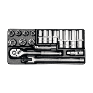 Yato 19 Pcs 3/8 Inch Sq. Drive Socket Set,YT-38641
