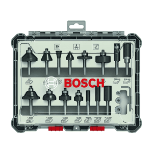 Bosch 6 mm shank Mixed Router Bit Set (Pack of 15 Pcs), 2 607 017 471