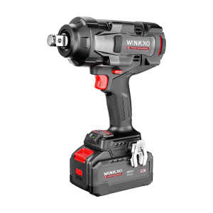 Winkko 20V / 2100 Nm Brushless Cordless Impact Wrench with 1 Pcs Charger & 2 Pcs 4.0 Ah Batteries, HIW-208BL