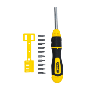 Stanley 11 Pcs Magnetic Holder Ratcheting Screwdriver With Bits, STHT68010-8