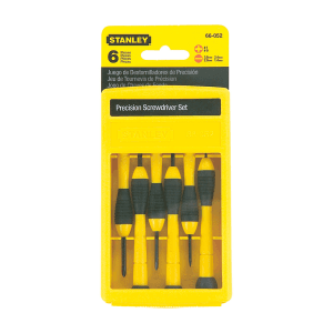 Stanley 6 Pcs Precision Bi-Material Precision Screwdriver Set, 66-052
