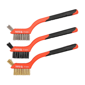 Yato Steel Wire Brush Plastic Handle With Pen (Pack of 3 Pcs), YT-6351