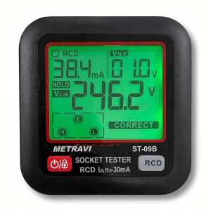 Metravi 30 ~ 260V Digital Socket Polarity and Earth Leakage Tester, ST-09B