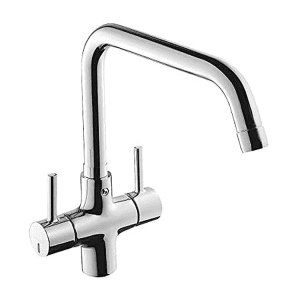 Kohler Cuff Dual Handle Kitchen Sink Faucet With Upward Spout In Polished Chrome Finish, K-37316IN-4-CP