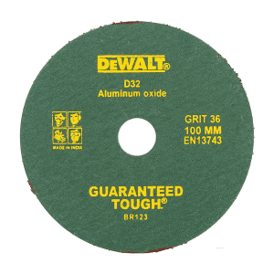 Dewalt 100 mm / 36 Grit Aluminium Oxide Fiber Sanding Disc (Pack of 10 Pcs), D32-IN