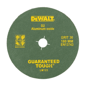 Dewalt 180 mm / 80 Grit Aluminium Oxide Fiber Sanding Disc (Pack of 10 Pcs), D5-IN