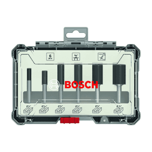 Bosch 1/4 Inch Shank Straight Router Bit Set (Pack of 6 Pcs), 2 607 017 467