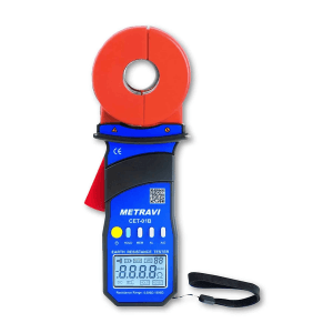 Metravi 4 Digits / 0.01 Ohm - 1500 Ohm Resistance Range Clamp-On Ground Resistance Tester with Bluetooth, CET-01B