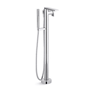 Kohler Composed Floor Mount Bathtub Filler With Hand Shower In Polished Chrome Finish, K-73087T-B4-CP