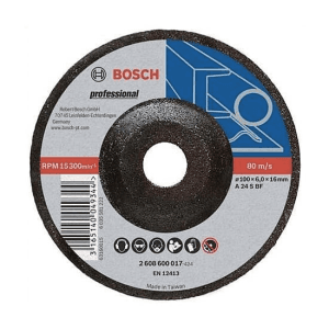 Bosch 100 x 6 mm Grinding Discs Best for Metal (Pack of 25 Pcs), 2 608 601 323