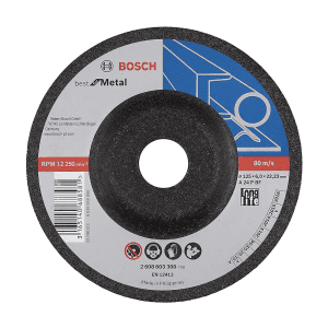 Bosch 125 x 6 mm Grinding Discs Best for Metal (Pack of 25 Pcs), 2 608 603 300