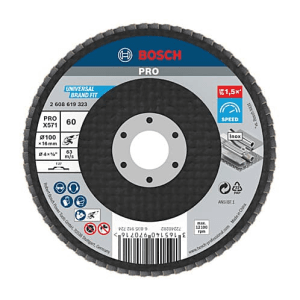 Bosch 100 mm / 60 Grit Pro X571 Flap Disc (Pack of 10 Pcs), 2 608 619 323