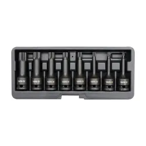 Yato 8 Pcs Spline Impact Bit Socket Set (1/2 inch Sq. Drive), YT-1069