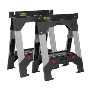 Stanley 685 x 100 x 830 mm FatMax Folding Adjustable Height Aluminium Sawhorse With 1135 Kg Load Capacity, 1-92-980