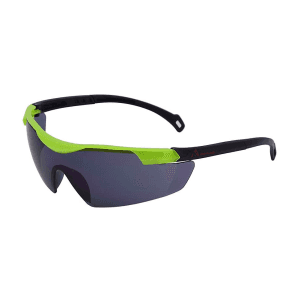 Karam UV Protected Safety Spectacles With Polycarbonate Smoked Anti Fog Lens & Neon Green Color Frame, ES015(Smoked/Antifog)NG
