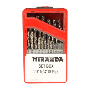 Miranda 1/16 - 1/2 inch Jobber Drill Set (29 Pcs)