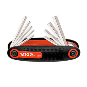 Yato 1/4 - 9/64 Inch Folding Hex Key Set (9 Pcs), YT-58831