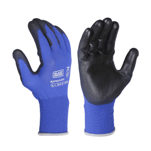 Black+Decker Blue Supported Hand Gloves, BXPG0340IN