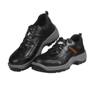 Black+Decker Lace Up Leather Safety Shoe - Steel Toe (Black), BXWB0112IN