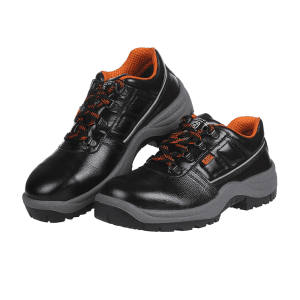 Black+Decker Lace Up Leather Safety Shoe - Steel Toe (Black), BXWB0111IN