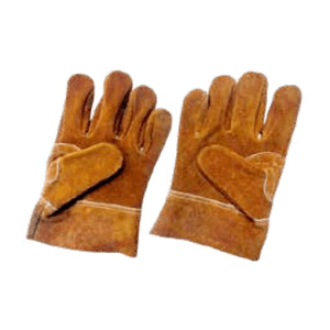 Ozar Brown Full Leather Working Gloves (Front & Back), AGL9102