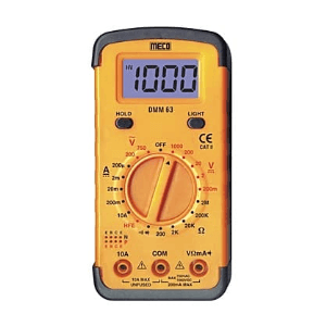 Meco 3-1/2 Digit / 2000 Count Digital Multimeter, DMM 63+