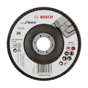 Bosch 125 mm / 120 Grit X430 Eco Range Alox Flap Disc (Pack of 10 Pcs), 2 608 619 924