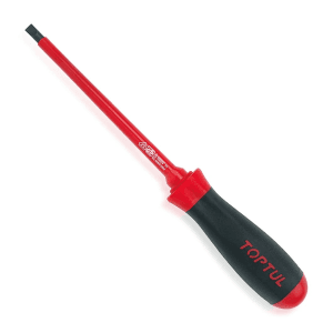 Toptul 162 mm (Blade Length) x 3 mm (Blade Dia) Insulated Slotted Screwdriver, FAEB0308